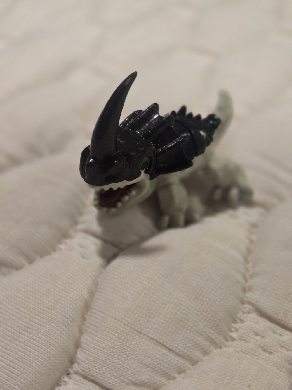 Digimon Monochromon Mini Figure Vintage Black & Grey Mouth Open Collectable 1998